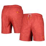 "Men's Tommy Bahama Red Los Angeles Angels Naples Layered Leaves Swim Trunks"