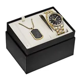 Bulova Mens Crystal Accent Gold Tone Stainless Steel 2-pc. Watch Boxed Set 98k107, One Size