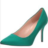 J. Crew Shoes | J.Crew Satin Elsie Emerald Green Pumps With Glitter Sole | Color: Green | Size: 5.5