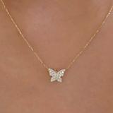 Anthropologie Jewelry | Last! Minimalist Cz Pendant Gold Chain Necklace | Color: Gold/Silver | Size: Os