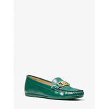 Michael Kors Camila Logo Perforated Faux Leather Moccasin Green 5.5