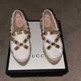 Gucci Shoes | Authentic Gucci Jeweled Platform | Color: Gold/White | Size: 38