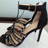 Jessica Simpson Shoes | Jessica Simpson Oprina Sandals 6.5 | Color: Black/Green | Size: 6.5