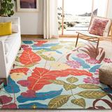 Blue/Green/Red Area Rug - Red Barrel Studio® Zaky Floral Hand Braided Wool Area Rug in Blue/Red/Green Wool in Blue/Green/Red | Wayfair