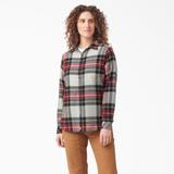 Dickies Women's Plaid Flannel Long Sleeve Shirt - Molten Lava Highland Size XL (FL075)