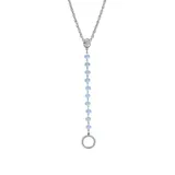 Symbols Of Faith Silver-Tone Blue Beaded Mary Medallion Necklace/eyeglass Holder - 16" Adj