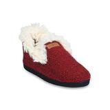 Women's Textured Knit Fur Color Slipper Boot Slippers by GaaHuu in Ruby (Size M(7/8))