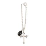 Magical Appeal,'Onyx and Sterling Silver Watch Accent with Charms from India'