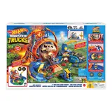 Hot Wheels Monster Trucks T. Rex Volcano Arena Track Playset, Multicolor