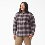 Dickies Women's Plus Size Long Sleeve Plaid Flannel Shirt - Dusty Purple Highland 2X (FLW075)