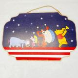 Disney Wall Decor | Disney Winnie The Pooh And Friends Wall Hanging Sign Decor | Color: Blue/Red | Size: Os