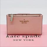 Kate Spade Bags | Kate Spade Leila Small Slim Bifold Wallet Leather | Color: Gold/Pink | Size: Os