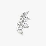 VRAI Ear Climber Marquise Earrings | 18k White Gold
