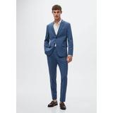 Slim fit wool suit blazer sky blue - Man - 44 - MANGO MAN