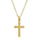"Charming Girl 14k Gold Cross Necklace with Heart Center, Girl's, Size: 15"", Multicolor"