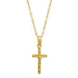 "Charming Girl 14k Gold Crucifix Necklace, Girl's, Size: 15"", Multicolor"