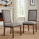 Kelly Clarkson Home Libretto Solid Wood Side Chair Wood/Upholstered/Fabric in Gray/Brown, Size 40.0 H x 21.0 W x 25.5 D in | Wayfair