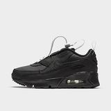 Nike Little Kids' Air Max 90 Toggle Casual Shoes in Black/Black Size 1.0 Leather