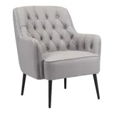 Zuo Modern Tasmania Accent Chair, Gray