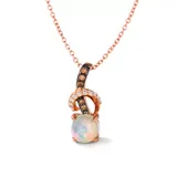 Le Vian® 1/10 Ct. T.w. Diamond And Opal Necklace In 14K Rose Gold