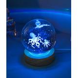 LightGo Women's Night Lights transparent - Blue Crystal Ball Octopus Night-Light