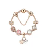 Women's Gender rose gold bracelet and men diamond bead Bangles Jewelry Type heart charms cuff bracelet