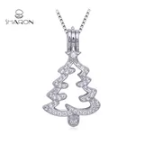 2018 China Wholesale Christmas Tree Party S925 Sterling Silver Jewelry Freshwater Pearl Cage Pendant For Christmas Gift