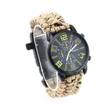 Luminous waterproof outdoor multi-function paracord watch whistle compass