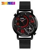 Skmei 9168 Brand Luxury Men Wrist Watches 304 Mesh Stainless Steel Strap 30m Deep Waterproof Sports Double Time Quartz Watch Hot