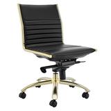 Darby Low Back office Chair - Black/brushed Gold