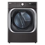 LG Electronics 9 cu. ft. Large Capacity Vented Smart Stackable Electric Dryer with Sensor Dry, TurboSteam, Extra Cycles in Black Steel