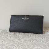 Kate Spade Bags | Kate Spade Black Leather Snap Wallet | Color: Black/Gold | Size: Os