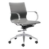 Zuo Modern Season Orange and Beige Contemporary Ergonomic Adjustable Height Swivel Faux Leather Desk Chair | 100948
