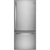 GE 20.9-cu ft Bottom-Freezer Refrigerator with Ice Maker (Stainless Steel) ENERGY STAR | GDE21EYKFS