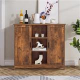 Millwood Pines Manglo 35.4" Wide Buffet Table Wood in Brown, Size 31.7 H x 35.4 W x 11.8 D in | Wayfair D8DDFAC7419B4354B242181A137B87E1
