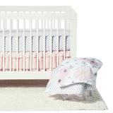 Sweet Jojo Designs Crib Bedding Set - Watercolor Floral - 11pc Pink/Gray