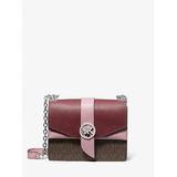 Michael Kors Greenwich Small Two-Tone Logo and Saffiano Leather Crossbody Bag Pink One Size