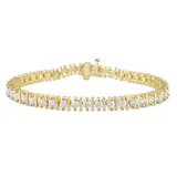 Belk & Co Lab Created 4.5 Ct Dew Created Moissanite Bar Tennis Bracelet In Yellow Gold Plated Sterling Silver
