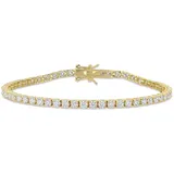 Belk & Co Lab Created 5.1 Ct Dew Created Moissanite Tennis Bracelet In Yellow Gold Plated Sterling Silver