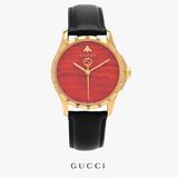 Gucci Accessories | New Gucci Le Marche Des Merveilles Red Face Watch With Black Band | Color: Black/Red | Size: Os