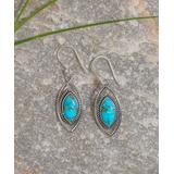 YS Gems Women's Earrings Blue - Blue Copper Turquoise & Sterling Silver Marquise Drop Earrings