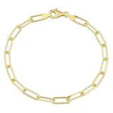 Belk & Co 5Mm Diamond Cut Paperclip Chain Anklet In 18K Yellow Gold Plated Sterling Silver, 9"