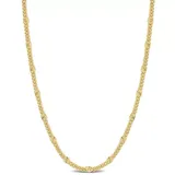 Belk & Co Double Curb Link Chain Necklace In 18K Yellow Gold Plated Sterling Silver, 24"