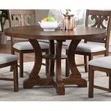 Laurel Foundry Modern Farmhouse® Moravian Round Dining Table Wood in Brown, Size 30.0 H x 54.0 W x 54.0 D in | Wayfair