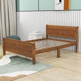 Winston Porter Dovidio Wood Platform Bed Frame w/ Headboard Wood in Gray, Size 35.4 H x 57.0 W x 82.0 D in | Wayfair