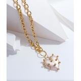 Don't AsK Women's Necklaces Gold - Goldtone & Imitation Pearl Studded Heart Pendant Necklace