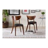 Sumner Faux Leather and Walnut Brown 2-piece Dining Chair