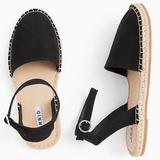 Torrid Shoes | Nwt Torrid Wide Ankle Strap Espadrille Flat | Color: Black/Tan | Size: 9