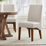 Remi Dining Side Chair, Set Of Two - Light Chestnut/Marbled Storm Gray, Light Chestnut - Grandin Road