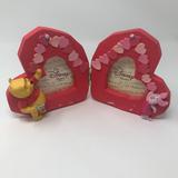 Disney Accents | Disney Store Winnie The Pooh And Piglet Heart Shaped Picture Frame 3.5 X 3.5 | Color: Red | Size: Os